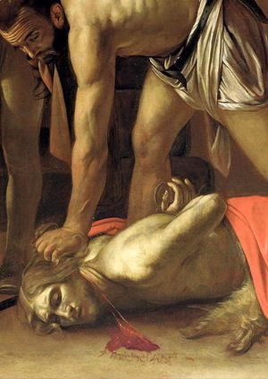 Caravaggio - The Decapitation of St. John the Baptist, 1608 (detail-3)