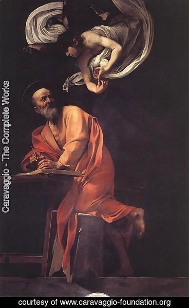 Caravaggio - The Inspiration of Saint Matthew