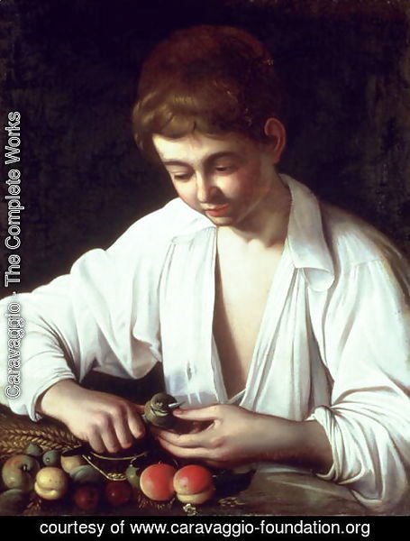A Young Boy Peeling an Apple