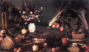 Caravaggio - Still Life with Flowers and Fruit 2