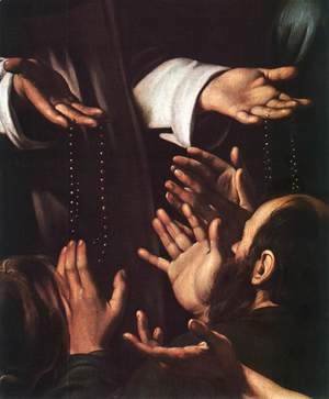 Caravaggio - Madonna del Rosario (detail 2) 1607
