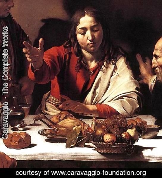Caravaggio - Supper at Emmaus (detail 1) 1601-02