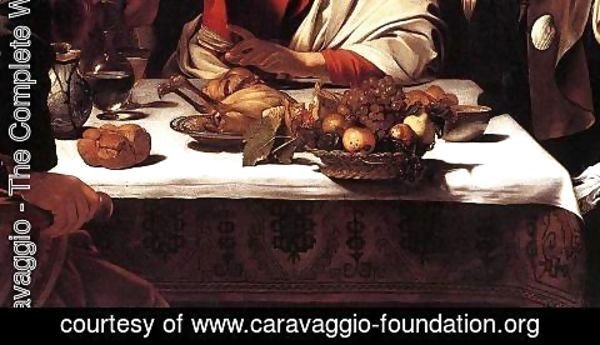Caravaggio - Supper at Emmaus (detail 2) 1601-02