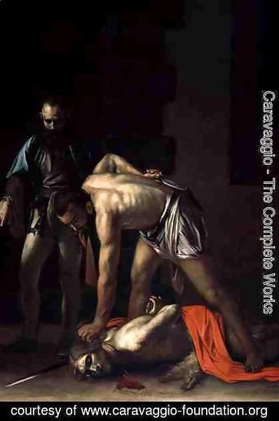 Caravaggio - The Decapitation of St. John the Baptist, 1608 (detail-2)