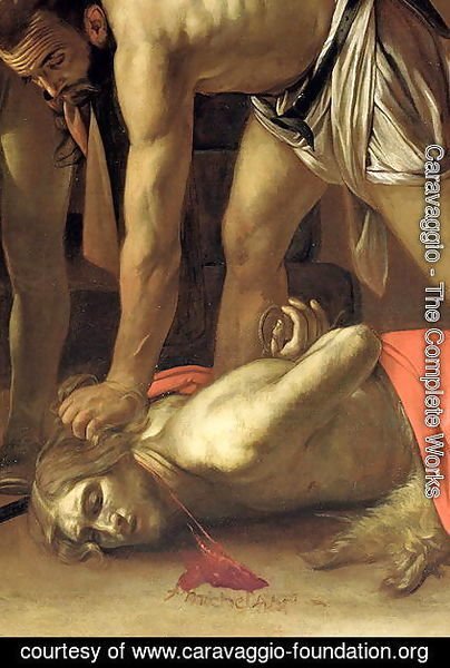Caravaggio - The Decapitation of St. John the Baptist, 1608 (detail-3)