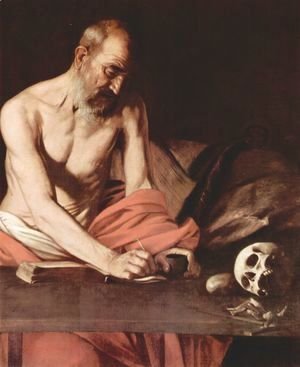 Caravaggio - St Jerome 1607 (detail)