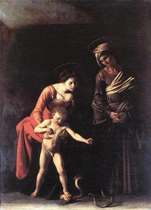 Caravaggio - Madonna with the Serpent
