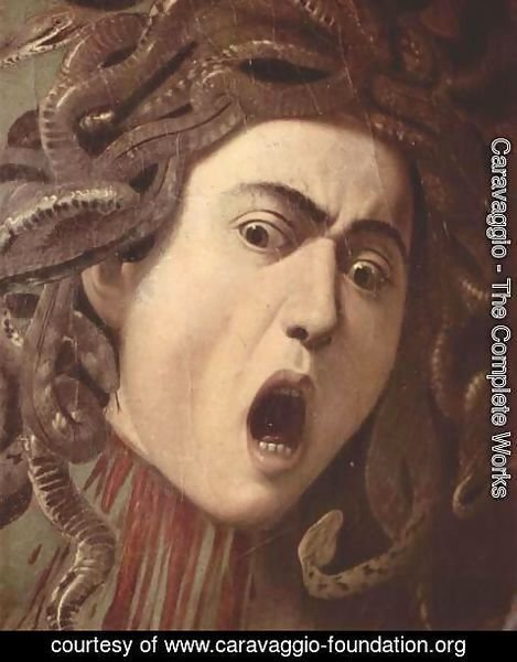 Caravaggio - The head of Medusa, Tondo, Detail
