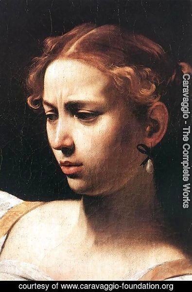Caravaggio - Judith Beheading Holofernes (detail 1) c. 1598