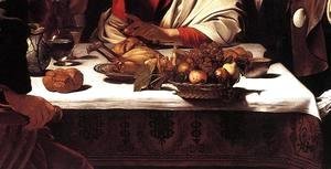 Caravaggio - Supper at Emmaus (detail 2) 1601-02
