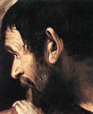 Caravaggio - Supper at Emmaus (detail 2) 1606