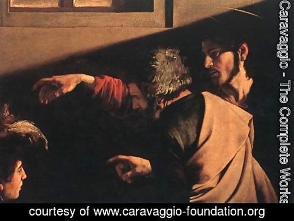 Caravaggio - The Calling of Saint Matthew (detail 6) 1599-1600