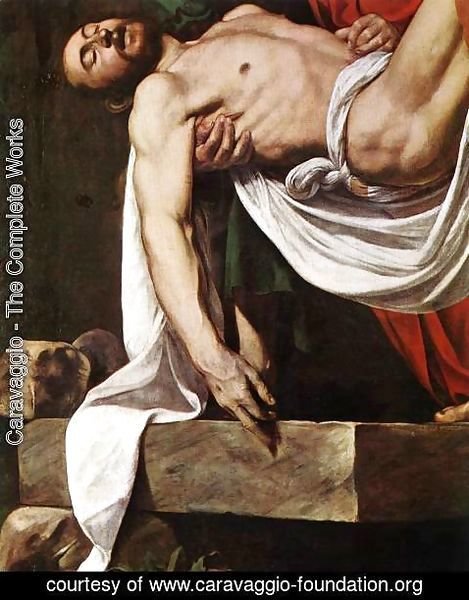 Caravaggio - The Entombment (detail 1) 1602-03